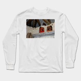 Two old red lanterns on white shelf. Long Sleeve T-Shirt